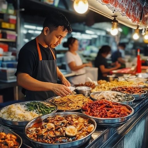馬來(lái)西亞街頭人氣爆棚：瓦雞煲飯與印度煎餅的美味對(duì)決