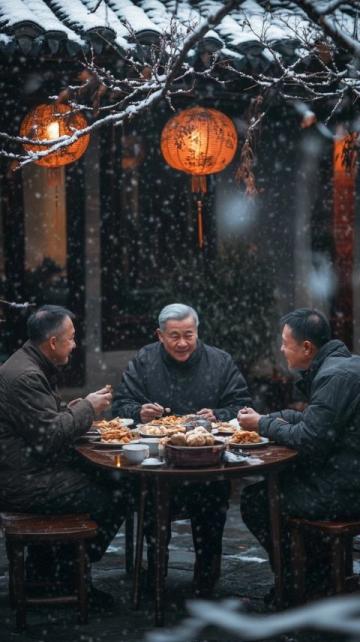 夜宴五里河，三人一張桌！