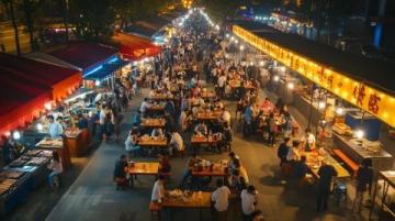 南寧百盛步行街：西關(guān)夜城里美食香氣撲鼻，種類繁多
