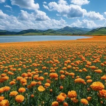 松花湖畔：藍(lán)天、綠地與綻放的山花，沉浸在自然的美好之中