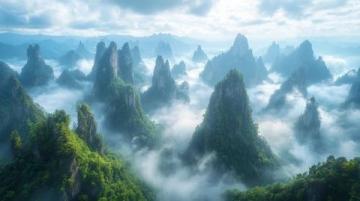 張家界，位于中國湖南省西北部，以其獨(dú)特的喀斯特地貌和壯麗的自然風(fēng)光聞名于世