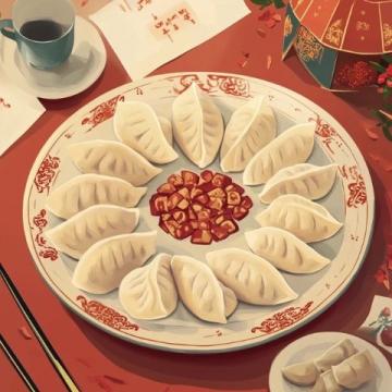 **餃子**是中國(guó)傳統(tǒng)美食之一，歷史悠久，寓意吉祥，尤其在春節(jié)期間