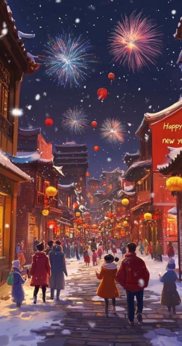 蘇莊喜鎮(zhèn)大年初一的夢幻燈影之旅，顏色絢爛夜幕璀璨