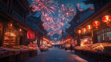 蘇莊喜鎮(zhèn)大年初一的夢幻燈影之旅，顏色絢爛夜幕璀璨