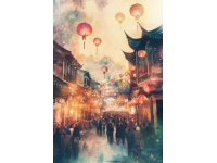 蘇莊喜鎮(zhèn)大年初一的夢(mèng)幻燈影之旅，顏色絢爛夜幕璀璨