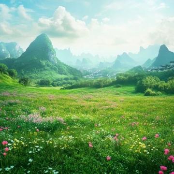 輕盈的春天里的風(fēng)景