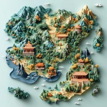 用乒乓球來旅行：中國全國各地的美麗地圖和特色小吃。
