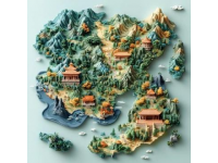 用乒乓球來旅行：中國全國各地的美麗地圖和特色小吃。