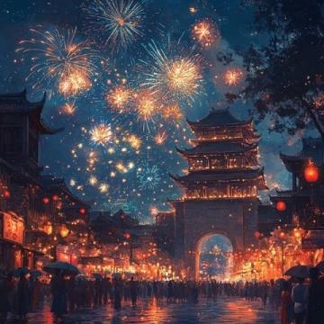 鷹潭煙花夜晚美景