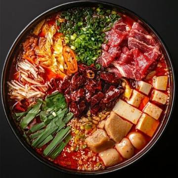 將各種食材放入大鍋，制作一道驚喜美食