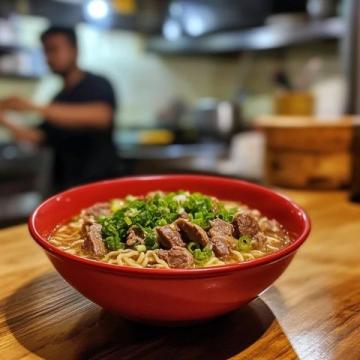 村廚偶遇古驛站，一碗豆角羊肉燜面暖人心
