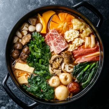 將各種食材放入大鍋，制作一道驚喜美食