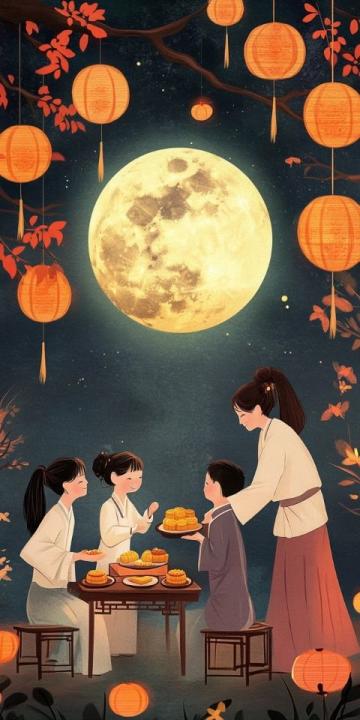 中秋節(jié)，是一年中最令人期待的時刻之一,當夜幕降臨，明亮的月光灑在大地上
