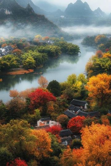 桂林塔山：漓江邊的秋色古韻，壽佛塔與紅葉交相輝映的詩意之地