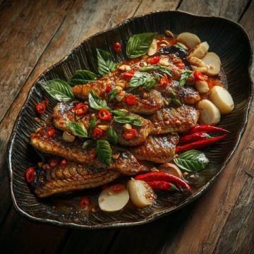 川菜傳統(tǒng)豆瓣魚(yú)(傳統(tǒng)金典川菜之一豆瓣魚(yú),豆瓣魚(yú)是川菜中的傳統(tǒng)名菜，其色澤紅亮)