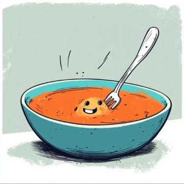 我知道了，下面就是答案： 一碗濃湯，滿(mǎn)足我的胃口！