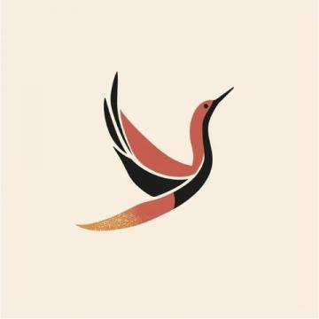 簡(jiǎn)潔現(xiàn)代風(fēng)格的Logo設(shè)計(jì):飛翔雀鳥(niǎo)寓意美食探索精神