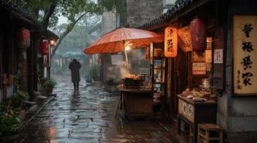 游客撐傘排隊(duì)等美食(排隊(duì)等美食)