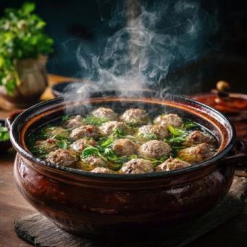 西峰下莊羊肉那可是一絕,清晨羊肉館子就開始忙碌，大鐵鍋里羊肉湯翻滾