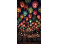五一假期，寧夏中衛(wèi)向陽街變成流動的河流，熱鬧的夜晚增添夢幻色彩。