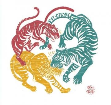 清朝姚墅鄉(xiāng)民在山上突遇老虎，虎一個(gè)劍步撲倒了他，利爪抓傷臉頰血流不止