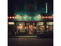 昨天晚上，朋友請(qǐng)我去宏玲飯店吃飯，暮色蒼茫中走近一看
