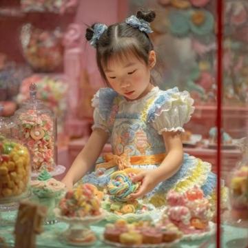 重慶磁器口：女子攜子逛街巧遇糖果店促銷活動